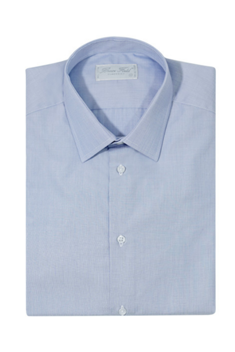 Chemise classique pur coton Fil à fil bleu