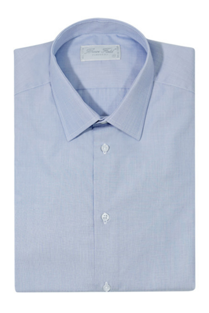Chemise classique pur coton Fil à fil bleu