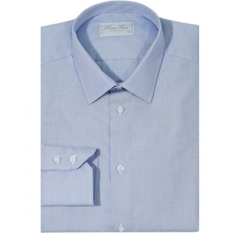 Chemise classique pur coton Fil à fil bleu