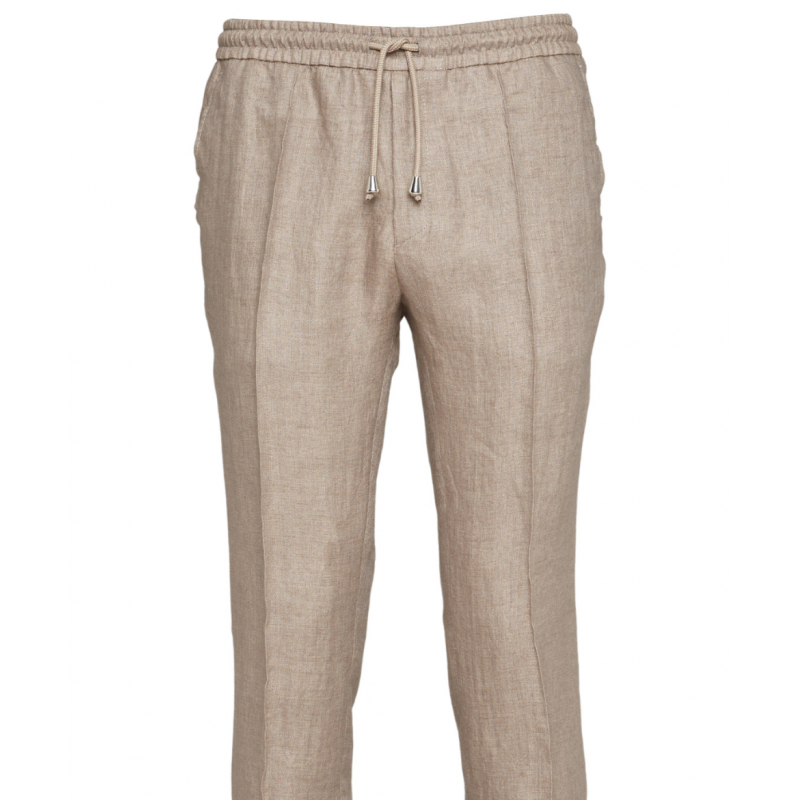 Trousers in pure wool 110's with drawstring