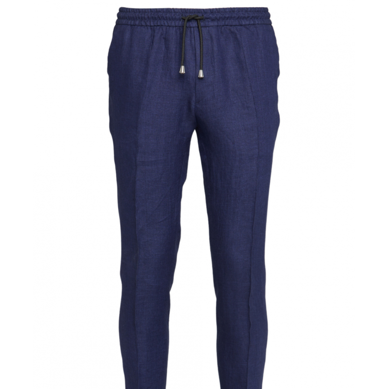 Trousers in pure wool 110's with drawstring