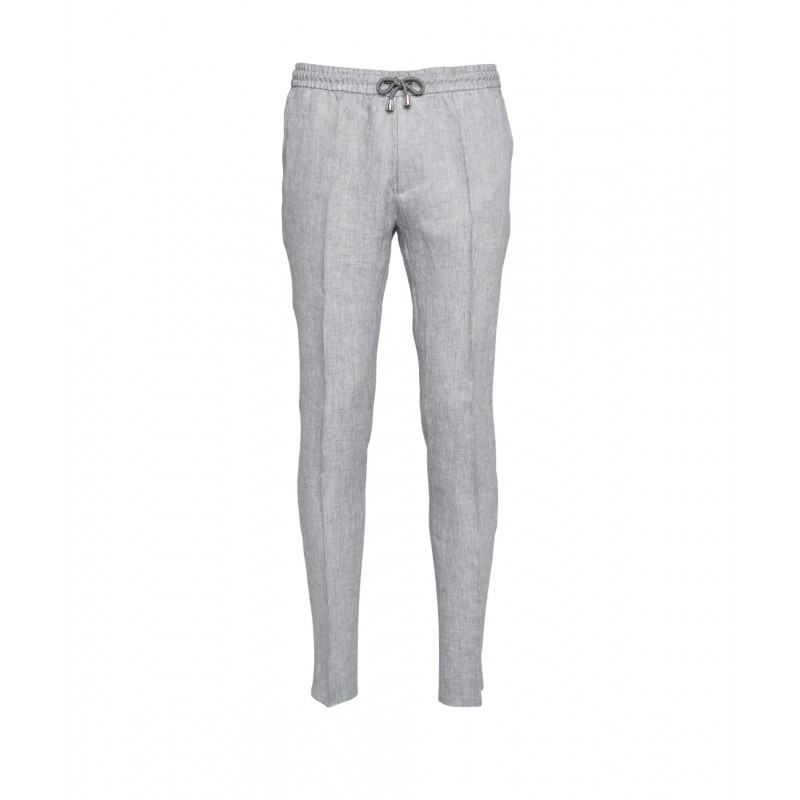 Trousers in pure wool 110's with drawstring