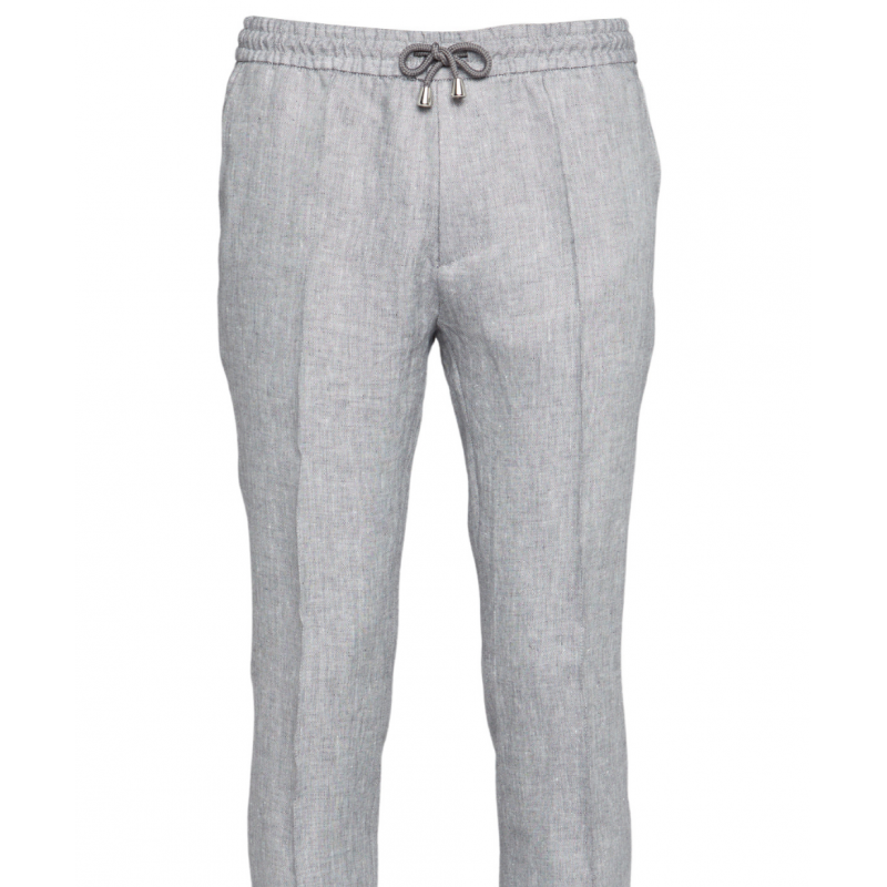 Trousers in pure wool 110's with drawstring