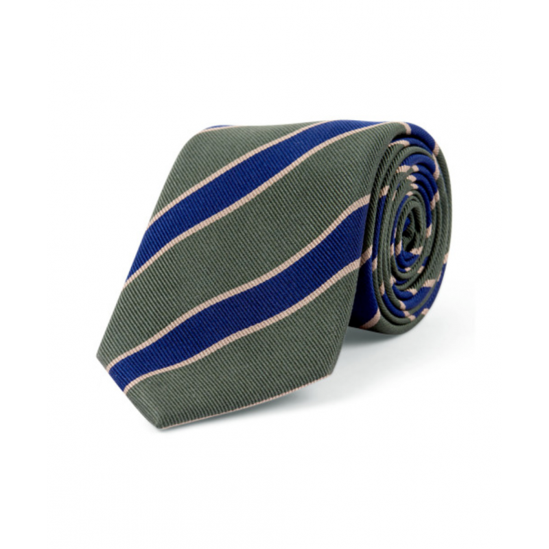 Tie in pure silk with stripes