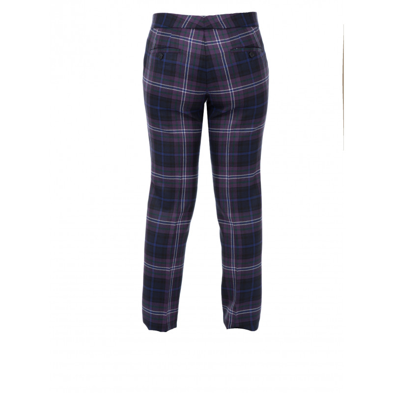 Pants in Tartan 100% Wool straight-cut