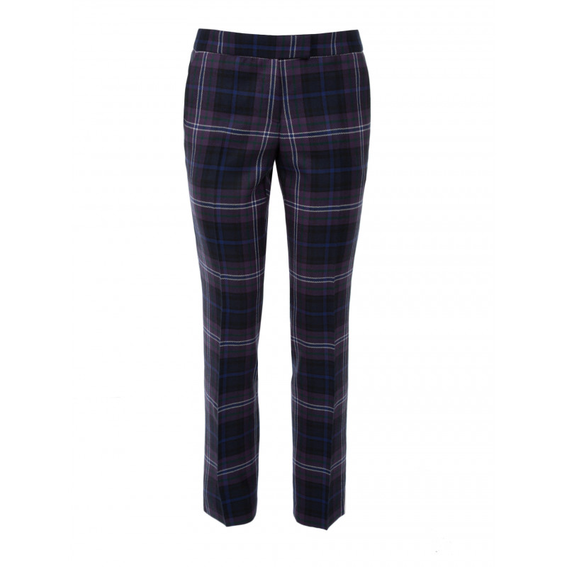 Pants in Tartan 100% Wool straight-cut