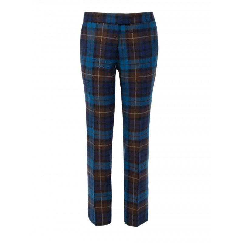 Pants in Tartan 100% Wool straight-cut