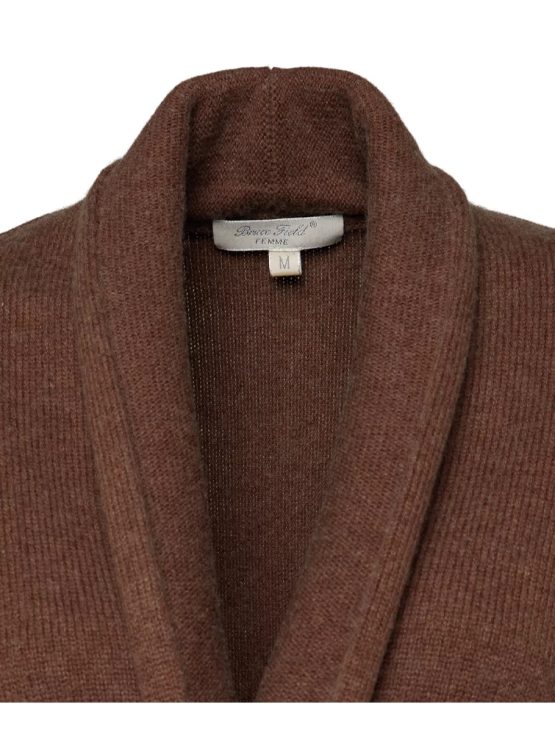 Woman vest open shawl collar cashmere and wool