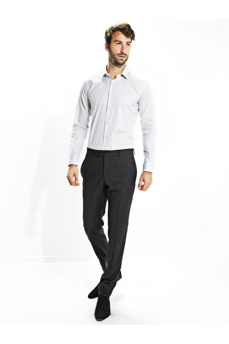 Chemise cintrée pur coton finement rayée Martigues