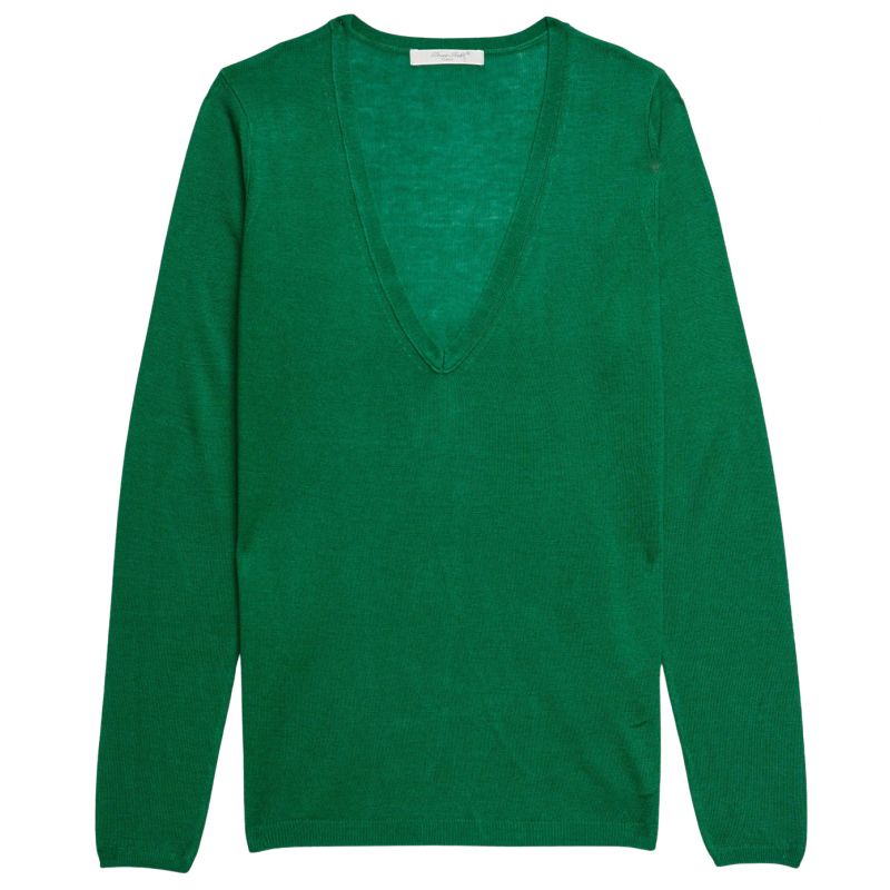 Sweater women V-neck knit bamboo cashmere