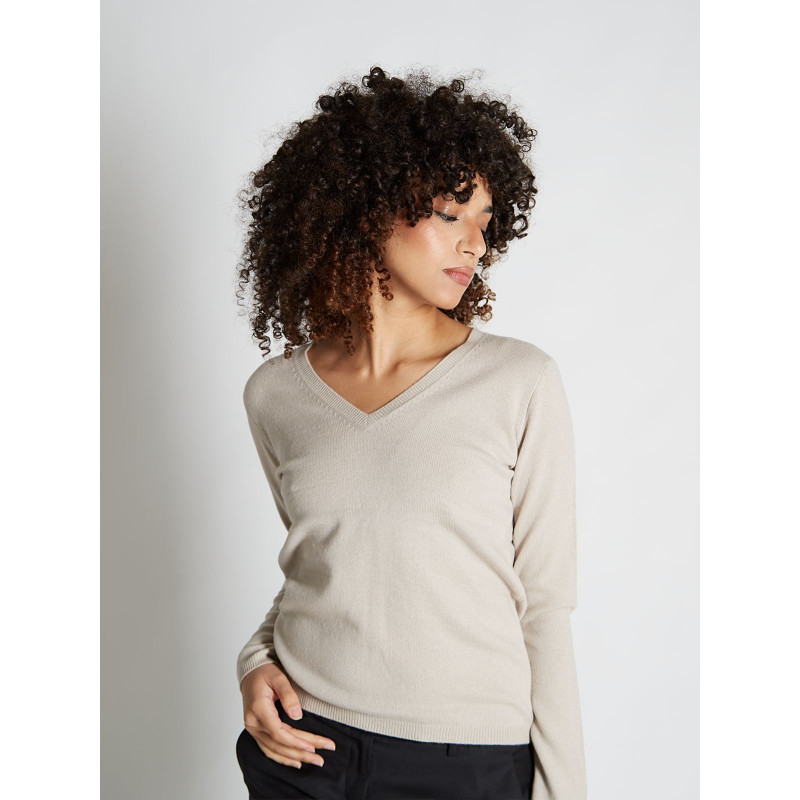 Sweater women V-neck in wool and cashmere