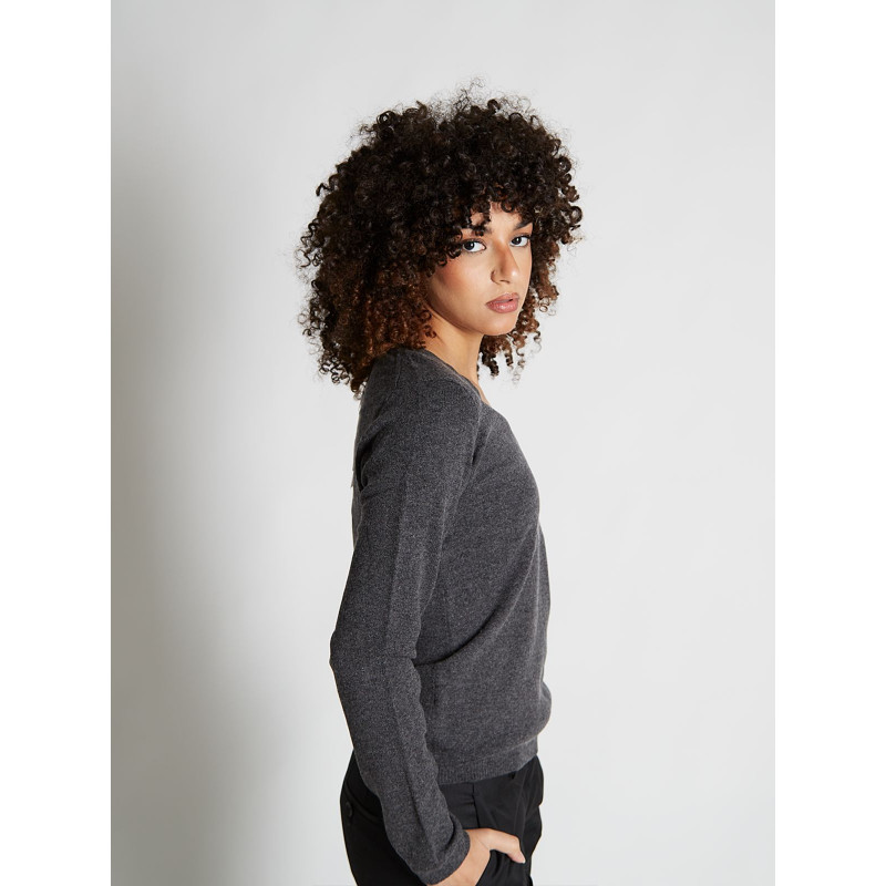 Sweater women V-neck in wool and cashmere