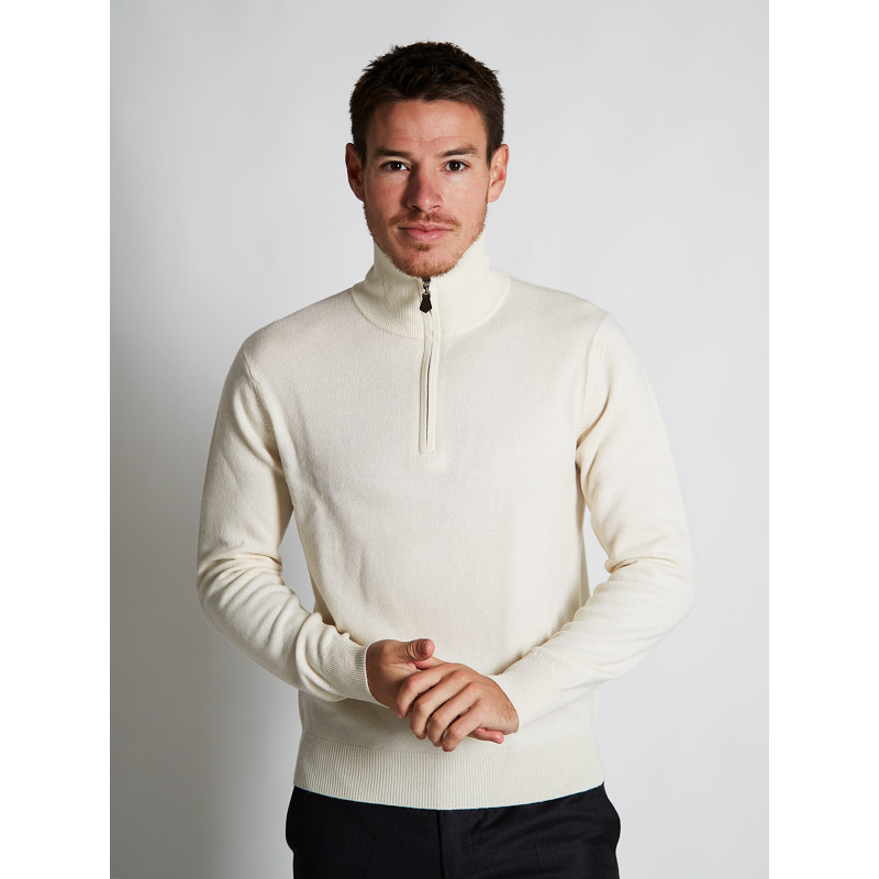 Cashmere and Wool Zipped Polo