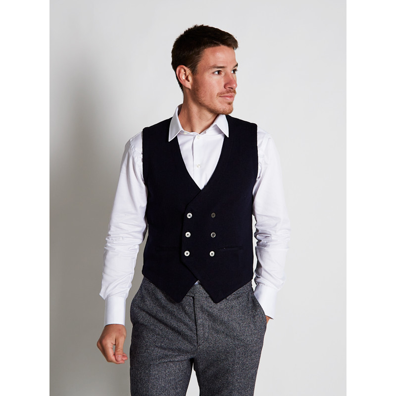 Vest man sleeveless wool merinos