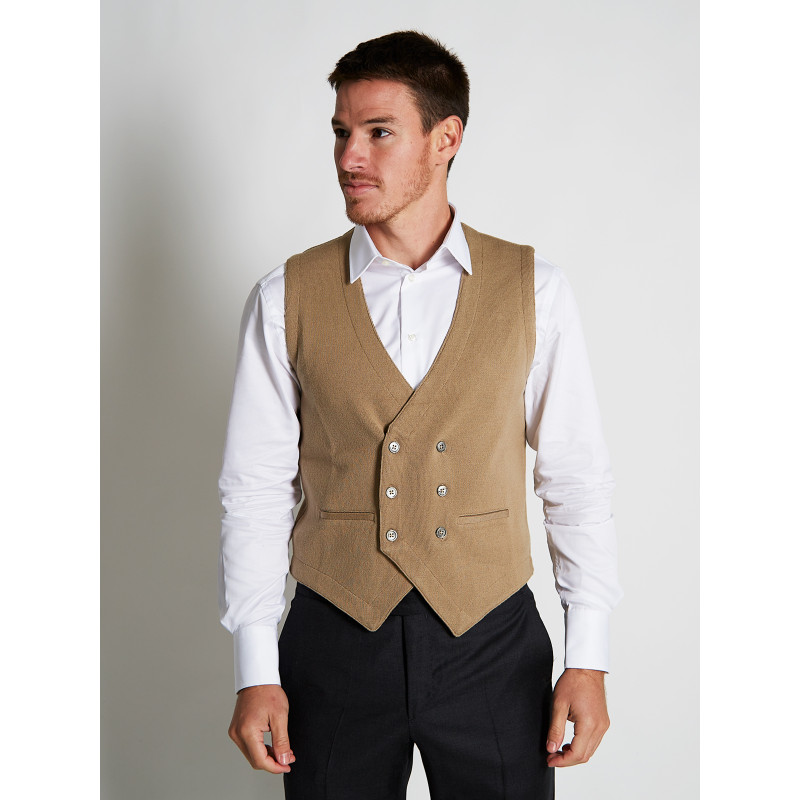 Vest man sleeveless wool merinos