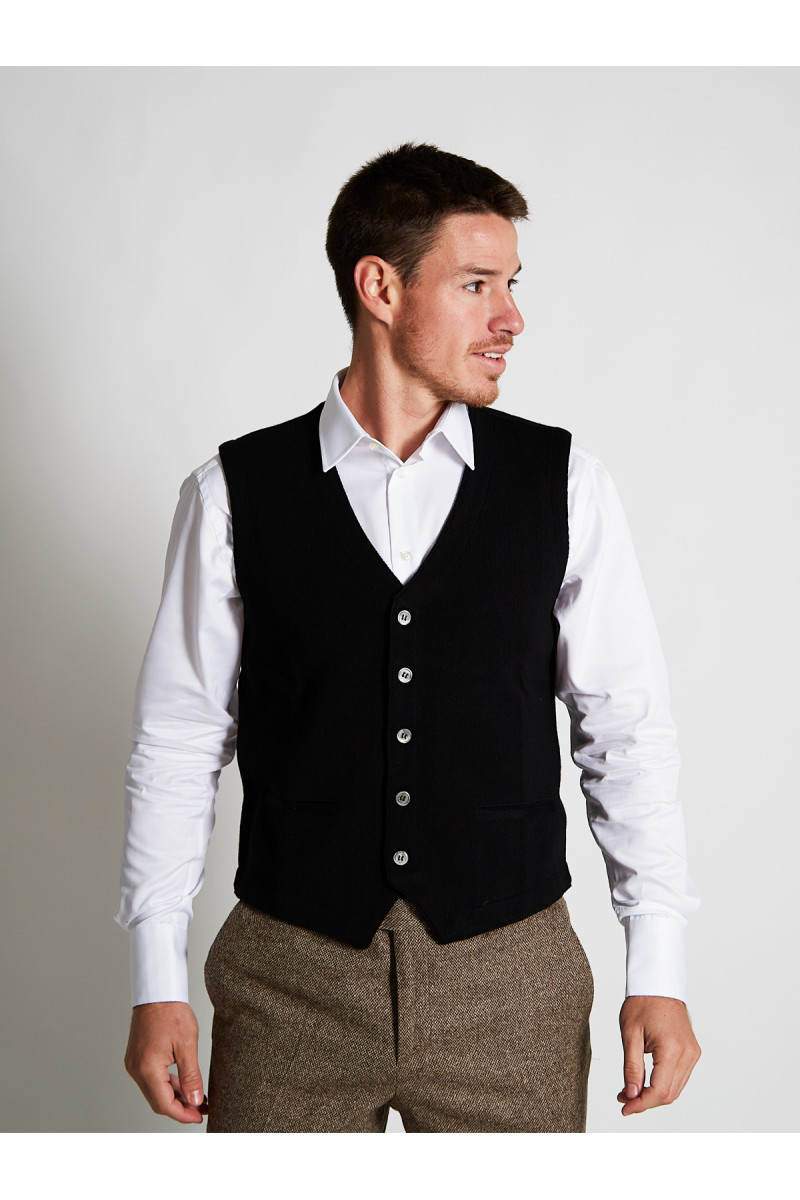 Vest man sleeveless wool merinos
