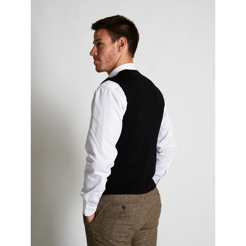 Vest man sleeveless wool merinos