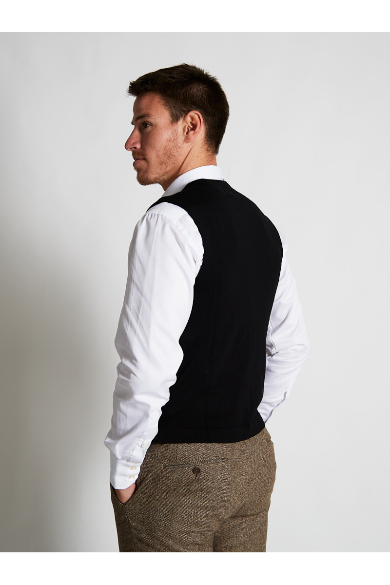 Vest man sleeveless wool merinos
