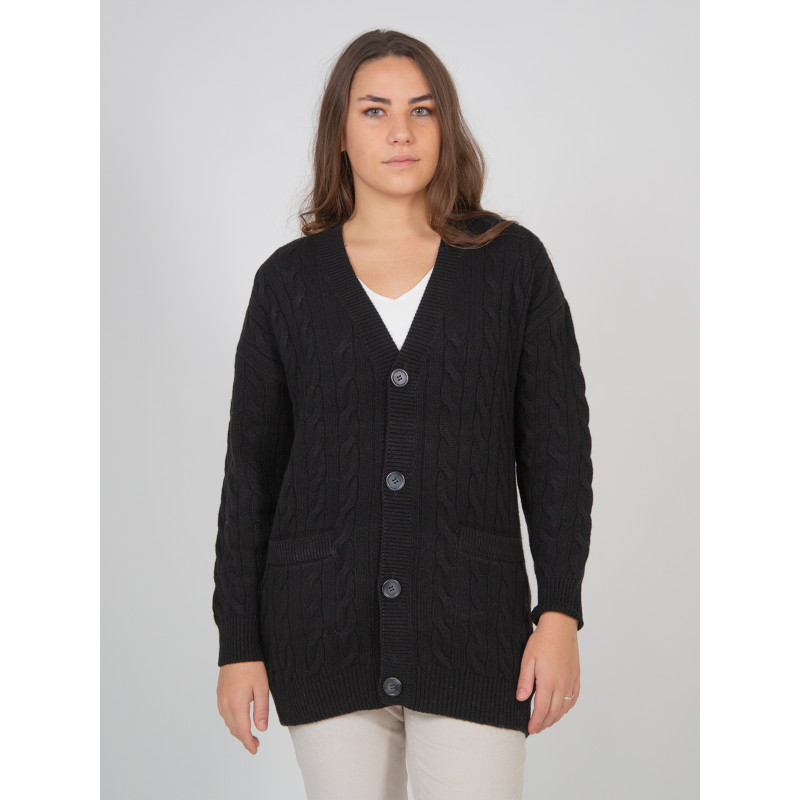 Gilet torsade 100% cachemire, jauge 5