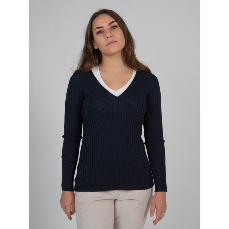 Pull col V en pure laine mérinos