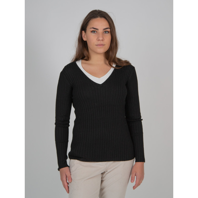 Pull col V en pure laine mérinos