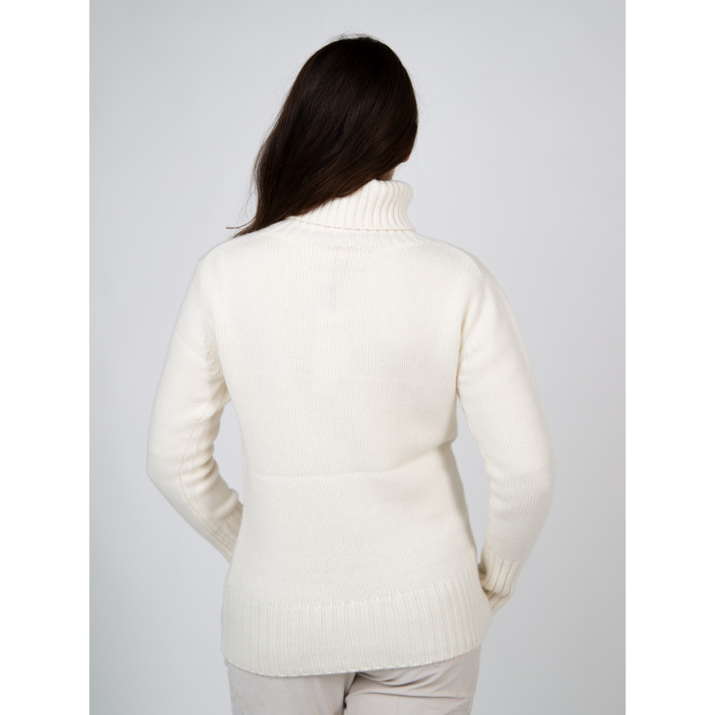 Pull femme col roulé en pure cachemire épais jauge 3