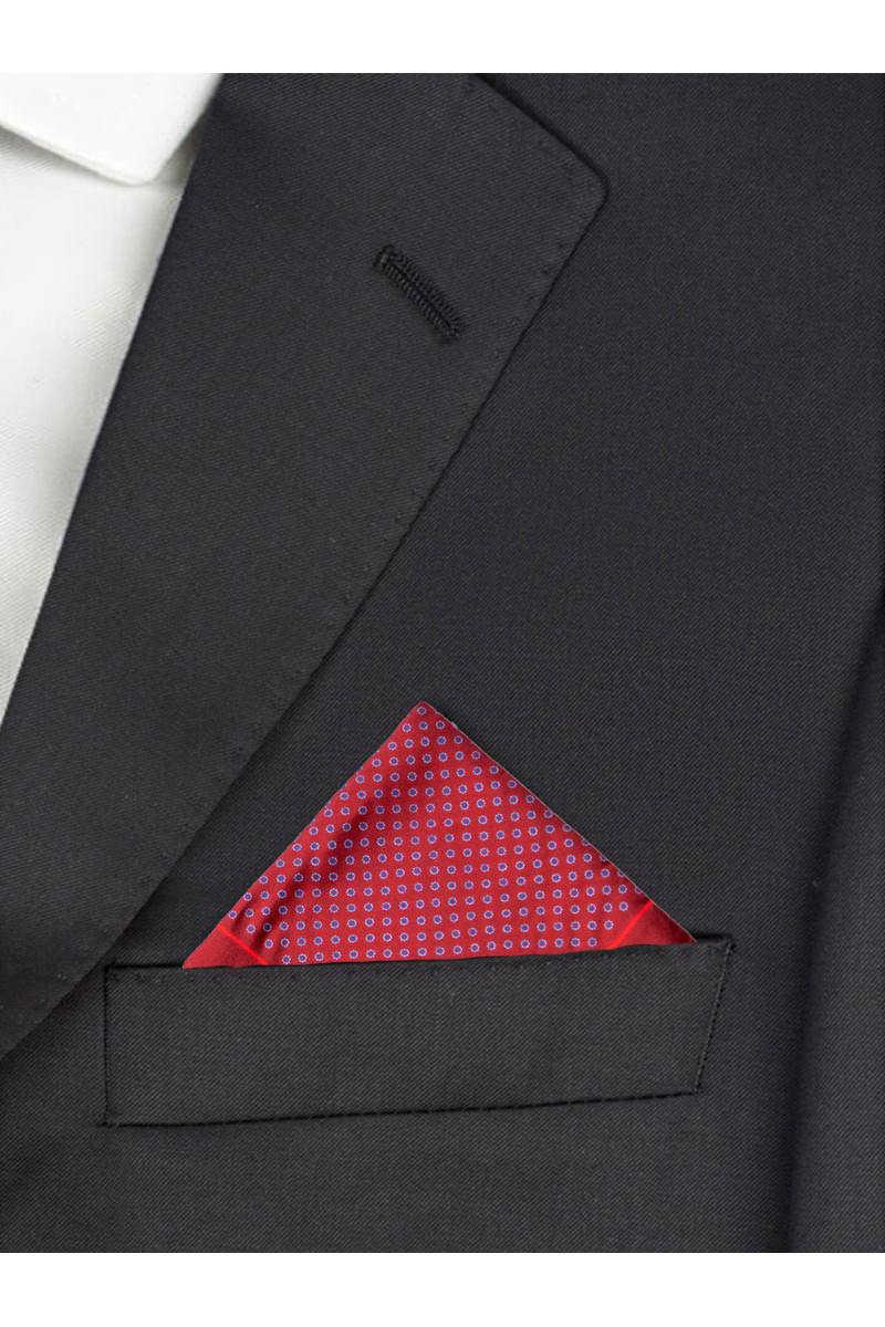 Pochette de costume en pure soie aux motifs fantaisie