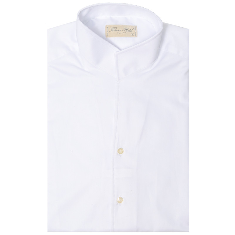 Shirt Aldo classic fit with open high collar in coton Palm