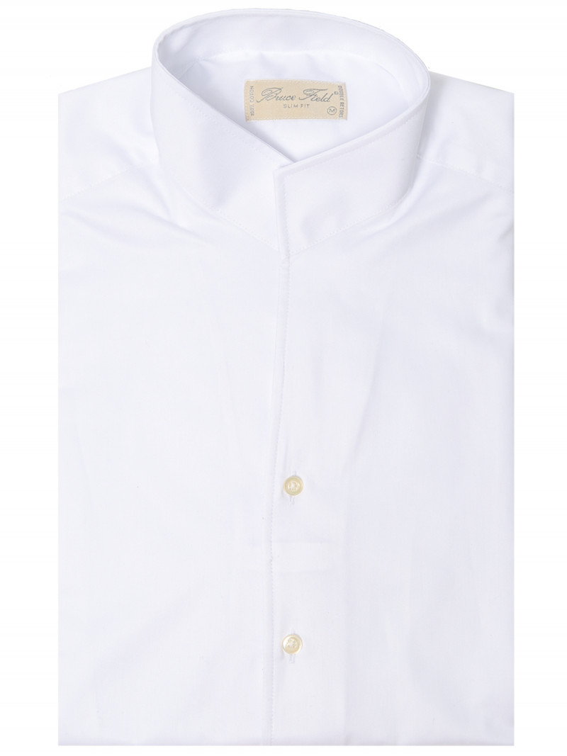 Shirt Aldo classic fit with open high collar in coton Palm