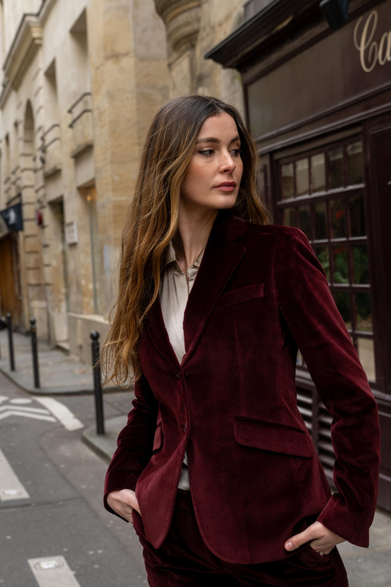 Daniela fitted palatine velvet jacket