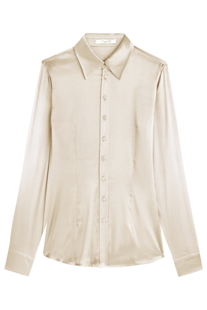 Blouse cinched in pure silk