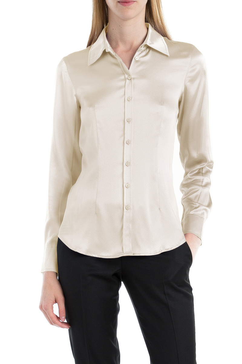 Chemisier cintré satin pure soie Victoria