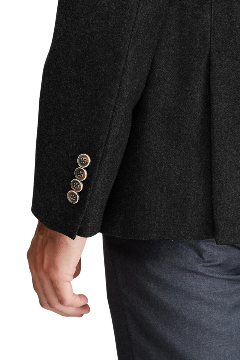 Veste col Mao en pure laine flanelle