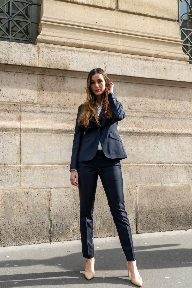 Tailleur cintré pure laine pantalon cigarette Super 110's Vitale Barberis Canonico