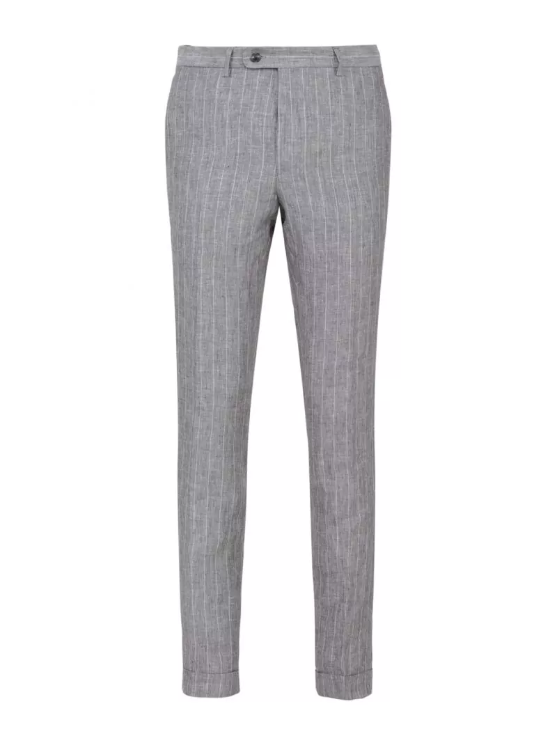 Trousers with stripes in pure wool 110's with drawstring
