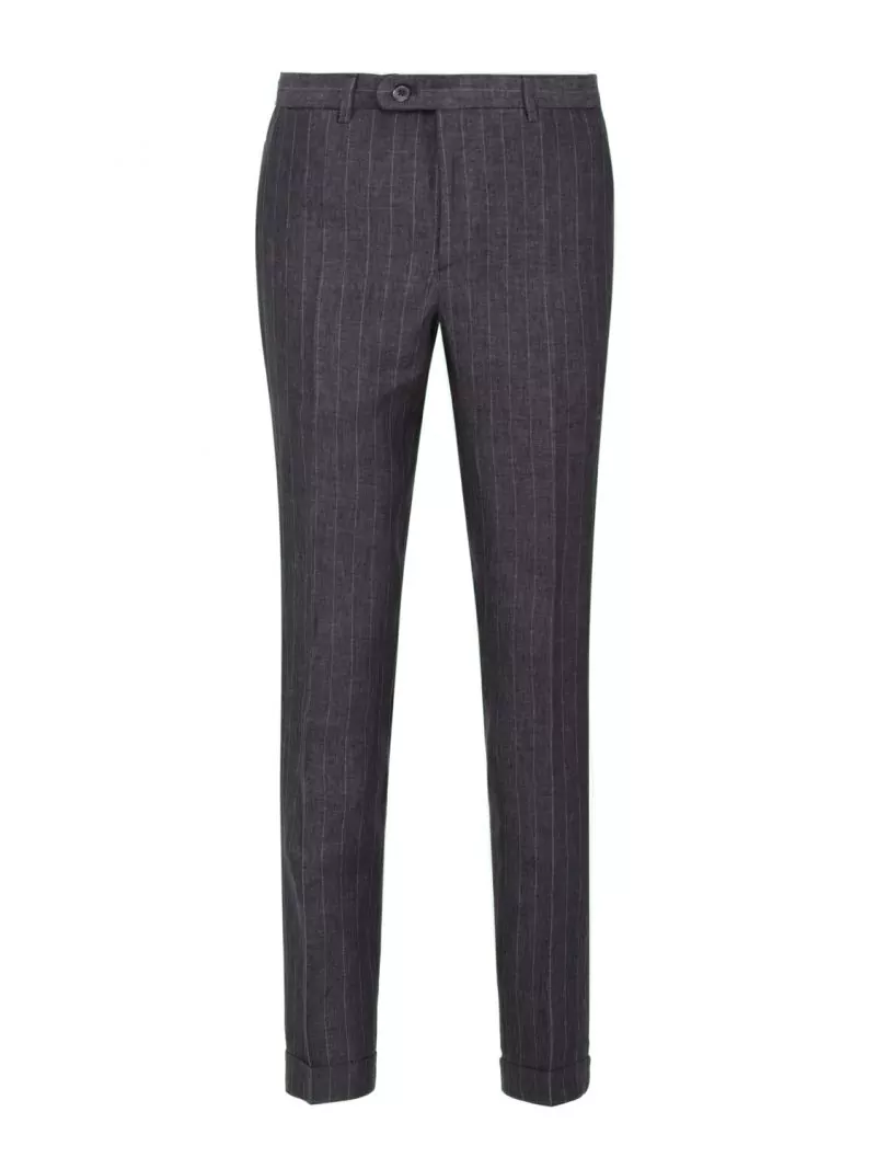Trousers with stripes in pure wool 110's with drawstring