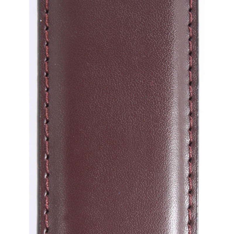 Belt man leather-smooth top-stitched tone-on-tone