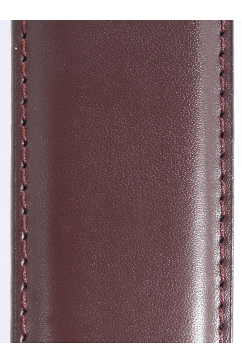 Belt man leather-smooth top-stitched tone-on-tone