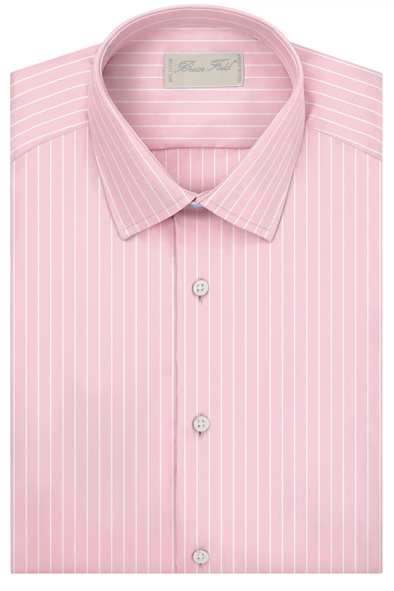 Chemise Benton cintrée en pur coton à rayures blanches Dallas