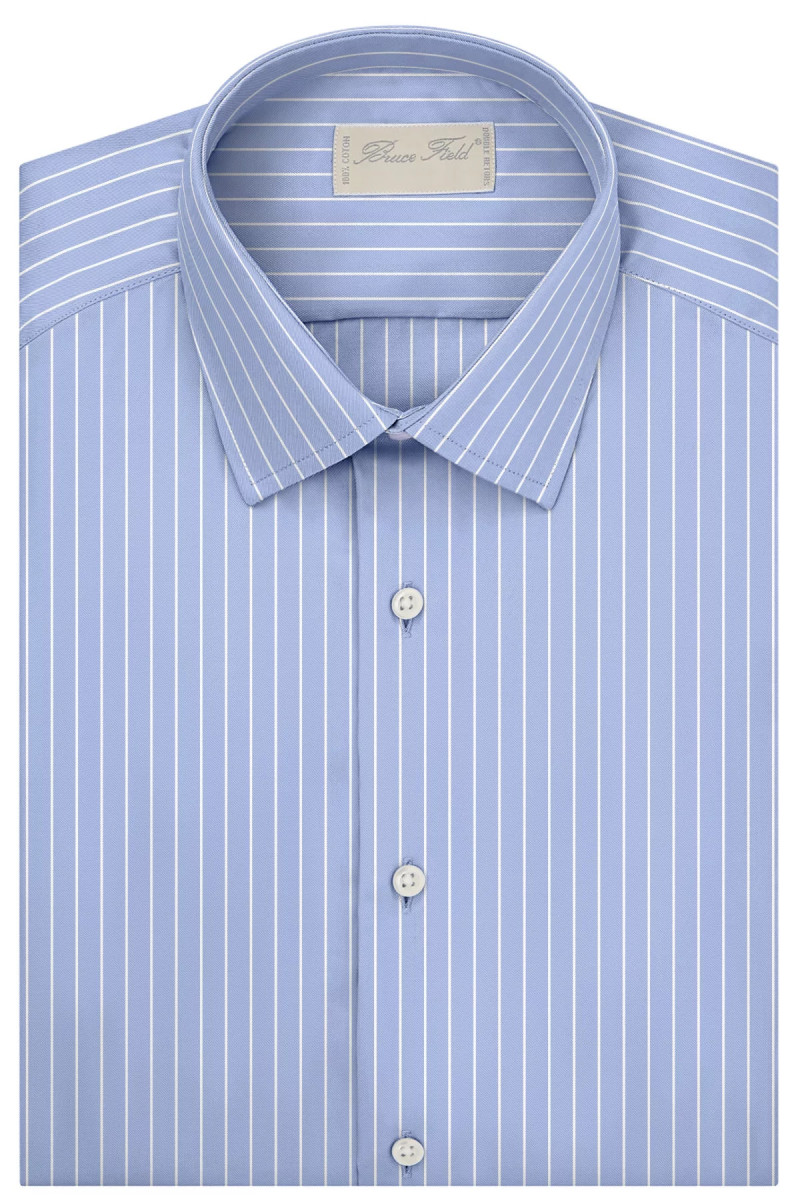 Men's slim fit shirt with thin grey stripes