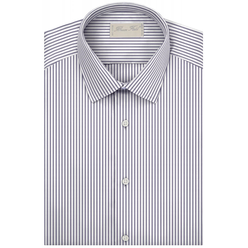 Men's slim fit shirt with thin grey stripes