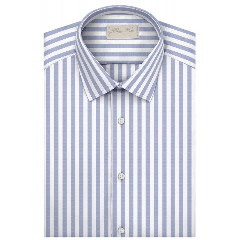 Men's slim fit shirt with thin grey stripes