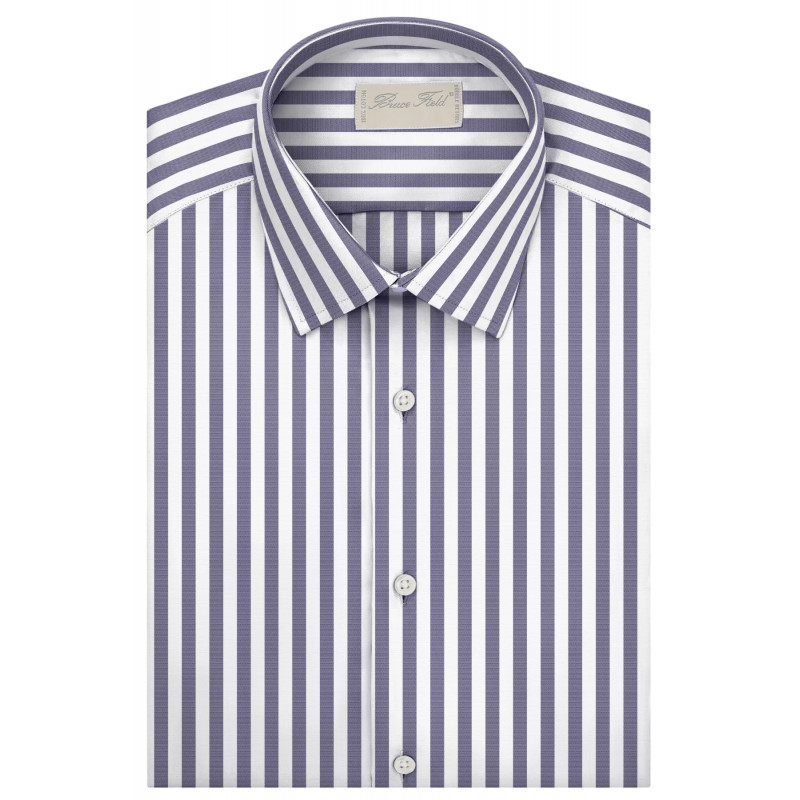 Men's slim fit shirt with thin grey stripes