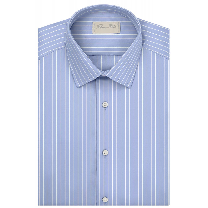 Men's slim fit shirt with thin grey stripes