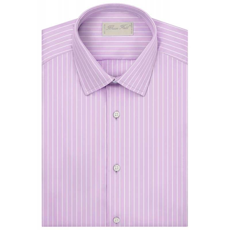 Men's slim fit shirt with thin grey stripes