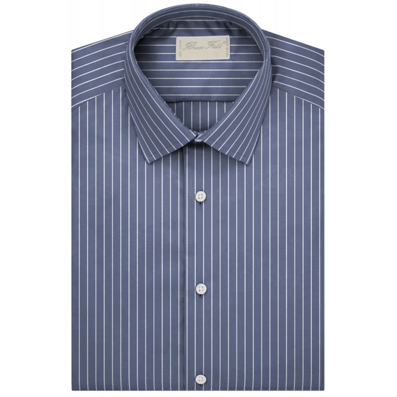 Men's slim fit shirt with thin grey stripes