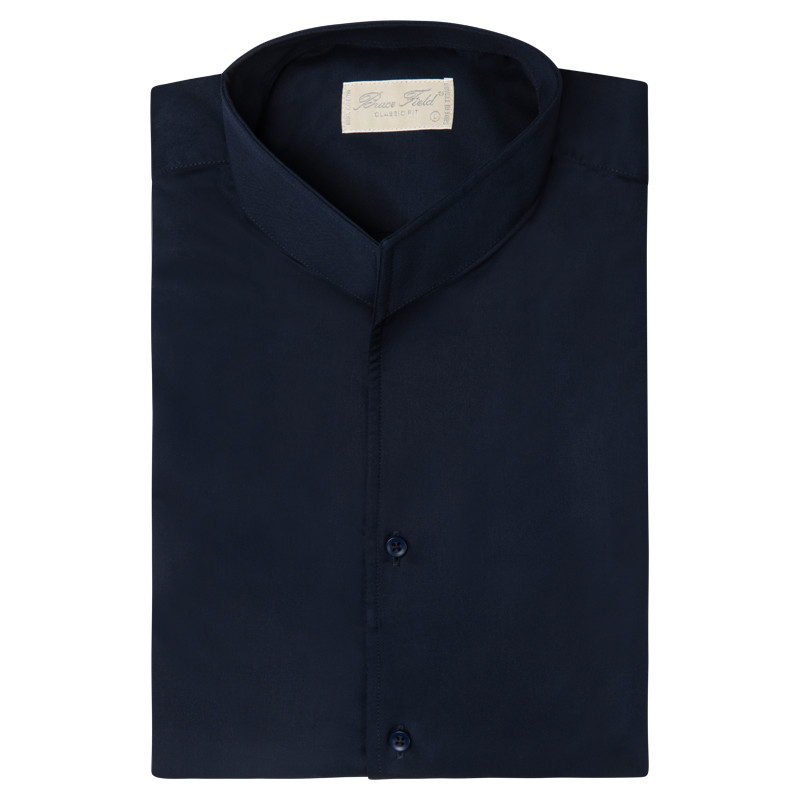 Chemise Aldo coupe droite à col montant en pur coton Palma