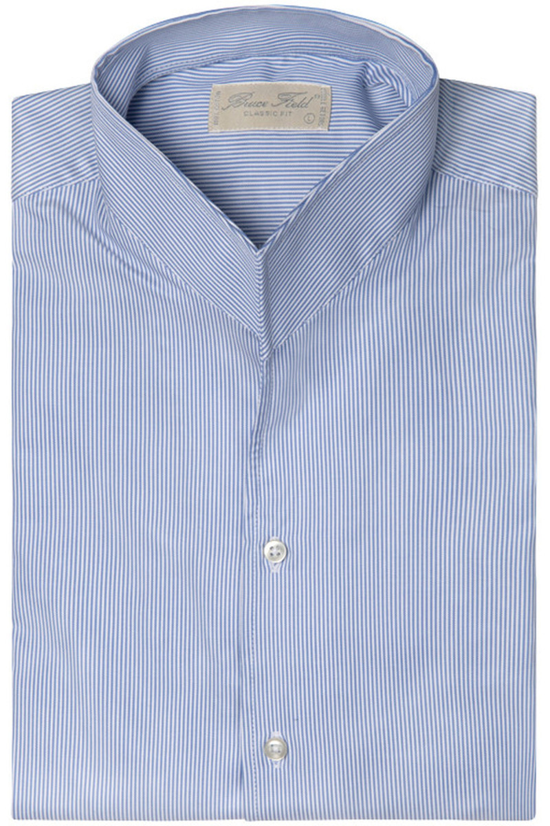 Shirt Aldo classic fit with open high collar in coton Pessoa