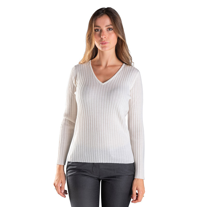 Pull col V en pure laine mérinos