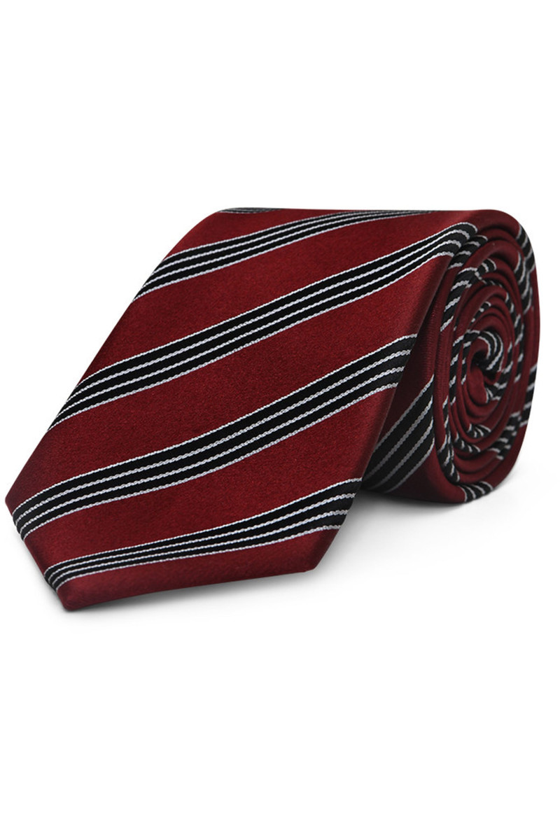 Tie in pure silk with stripes